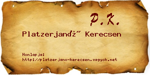 Platzerjanó Kerecsen névjegykártya